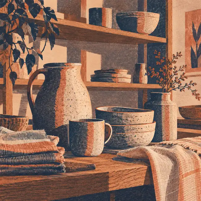 Illustration of independent retailers equipment and workspace